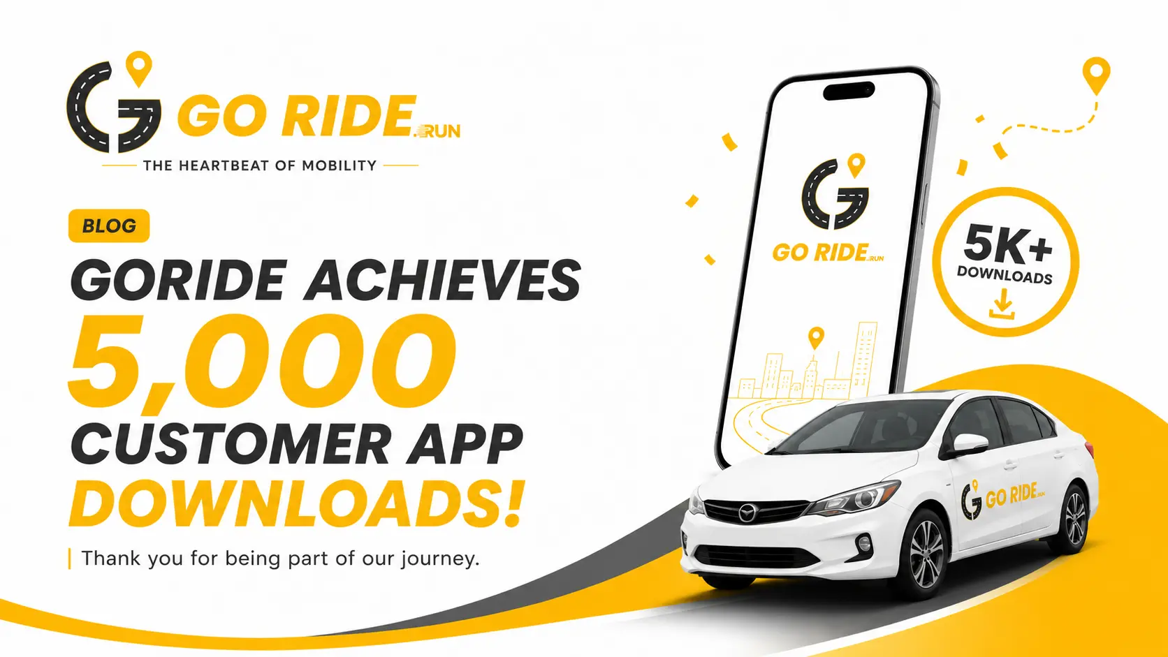 GoRide Achieves 5,000 Customer App Downloads: A Milestone Powered by Trust and Innovation