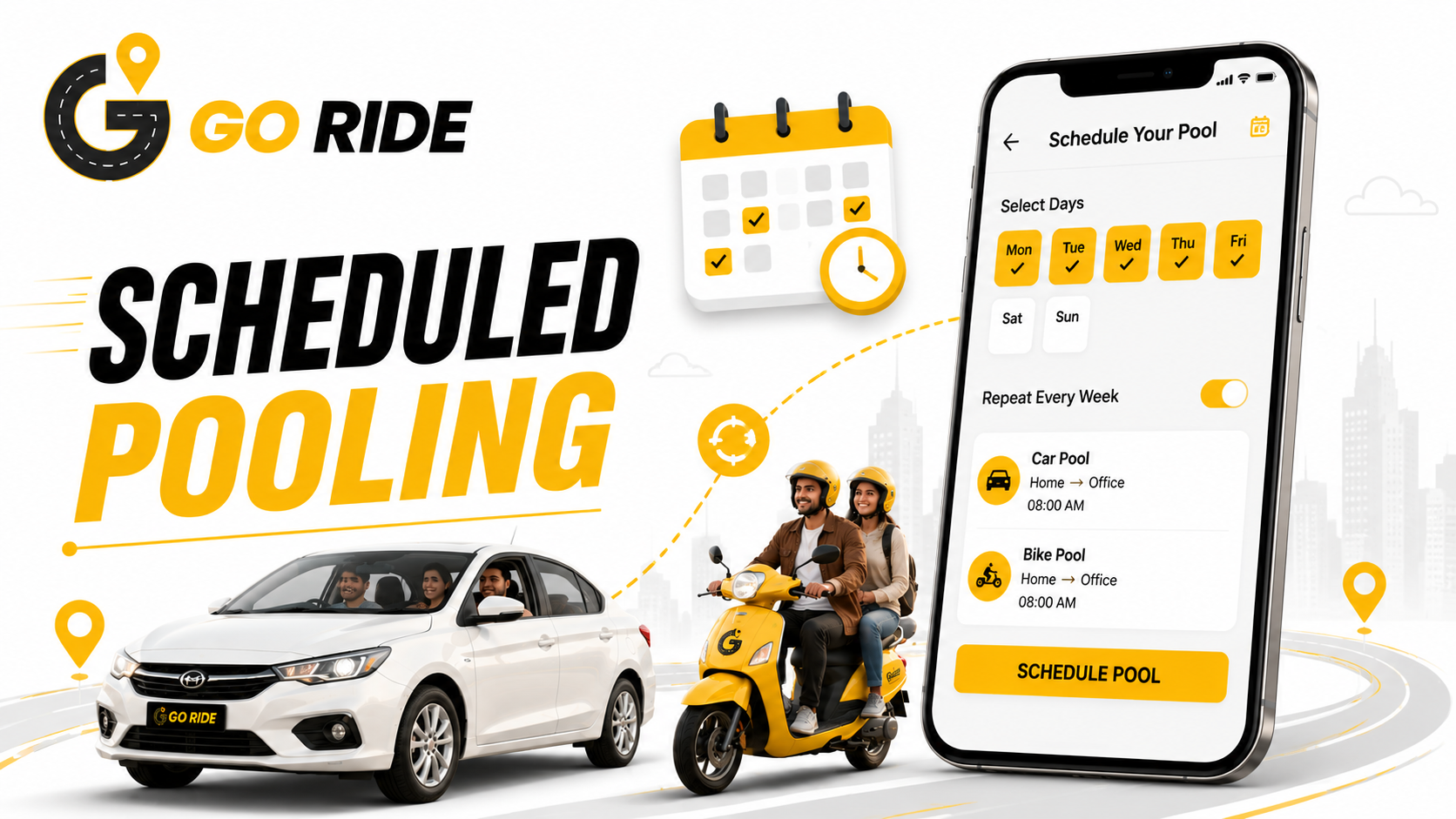 Automating Shared Mobility with Scheduled Pooling