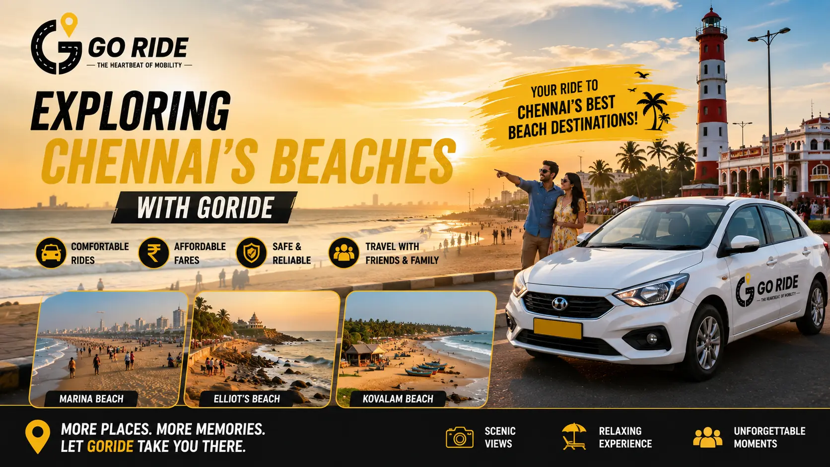 Exploring Chennai's Beaches with GoRide