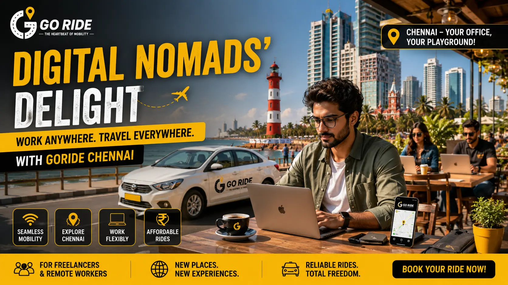 Digital Nomad's Delight: Leveraging GoRide's Advanced Outstation Cab Tech for Seamless Remote Work Escapes