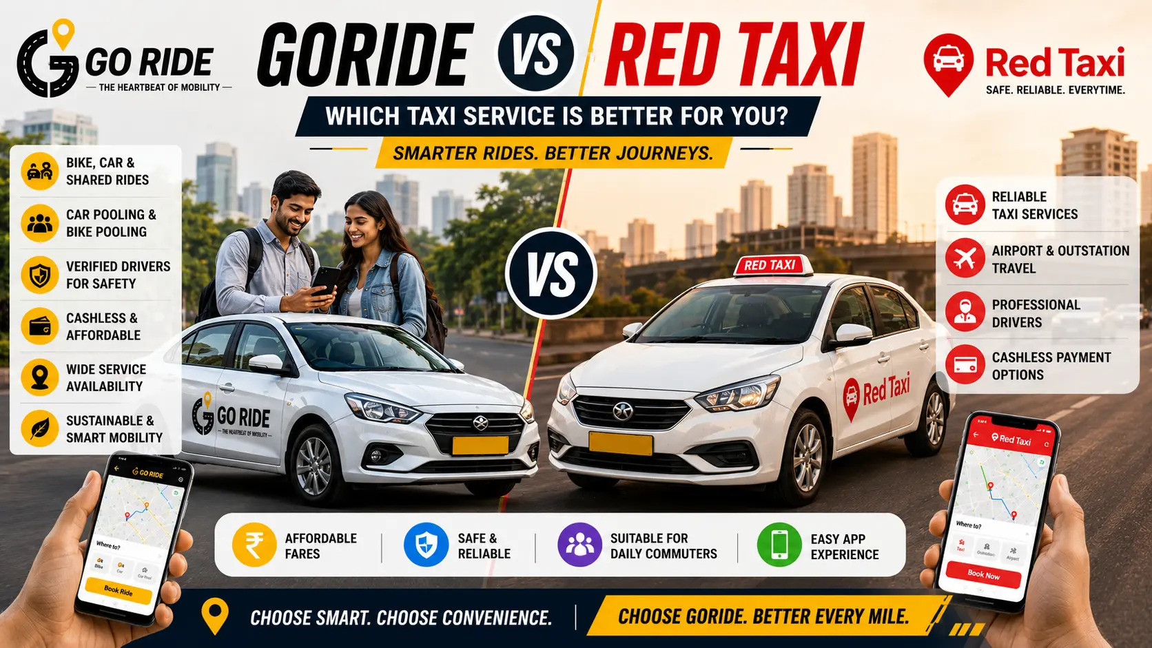 A Comprehensive Comparison of GoRide and Red Taxi for Modern Commuters