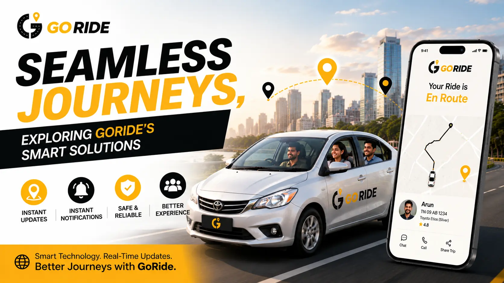 Seamless Journeys: Exploring GoRide's Real-Time Navigation and Safety Enhancements for the Smart Traveler