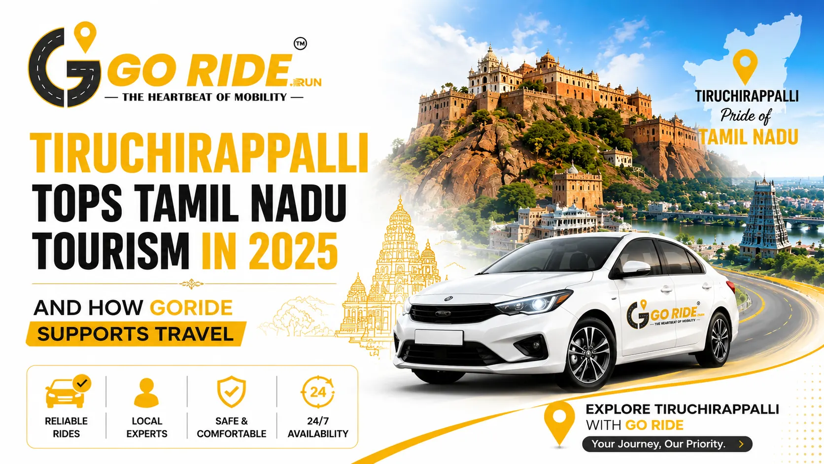 Tiruchirappalli Tops Tamil Nadu Tourism in 2025 and How GoRide Supports Travel